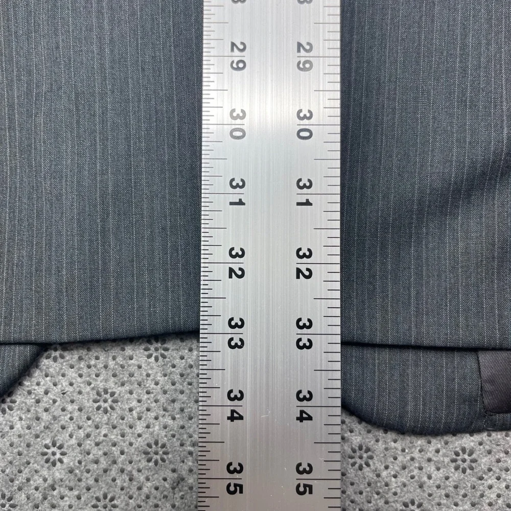 Jos A Bank Mens Suit 44L 2Pcs W38xL33 100% Wool Grey Pinstripe Business Formals